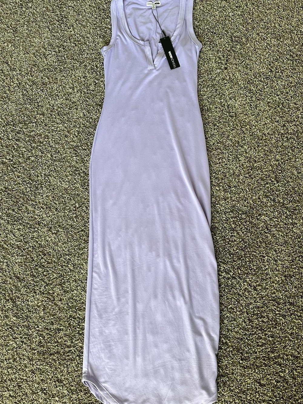 Fashion Nova Lavender Scoop Neck Maxi Dress